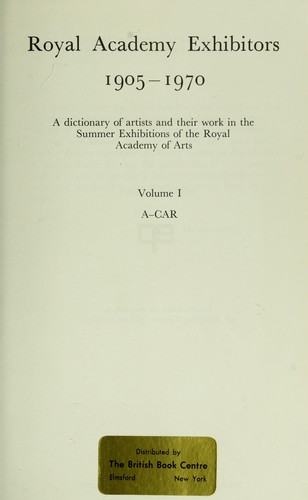 Royal Academy exhibitors, 1905-1970