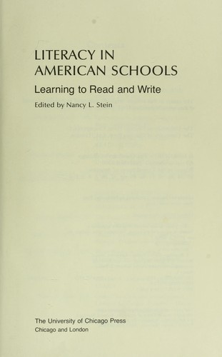 Literacy in American Schools: Learning to Read and Write