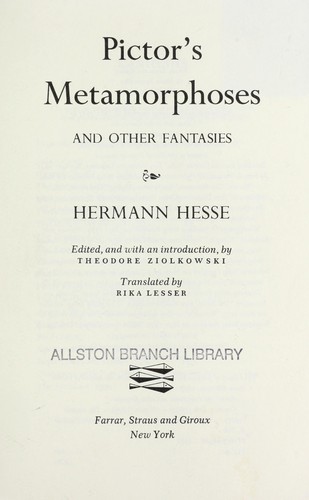 Pictor's Metamorphoses, and Other Fantasies
