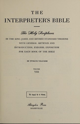 The Interpreter's Bible