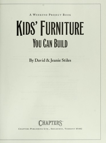 Kids' Furniture You Can Build