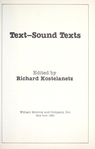 Text--sound texts
