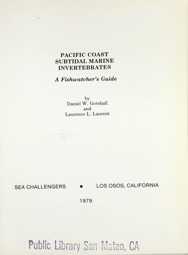 Pacific Coast Subtidal Marine Invertebrates
