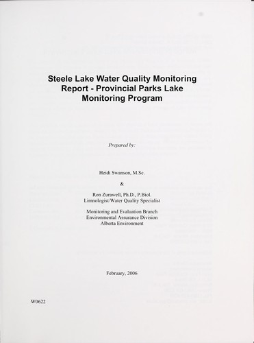 Steele Lake Water Quality Monitoring Report