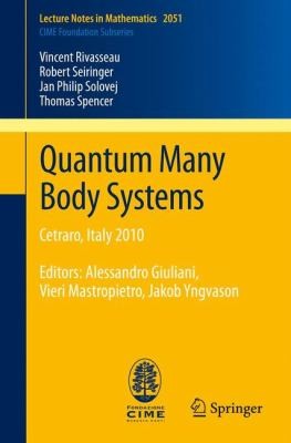 Quantum Many-Body Systems Cetraro Italy 2010