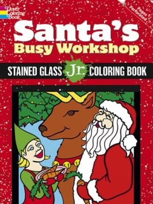 Santas Busy Workshop Stained Glass Jr