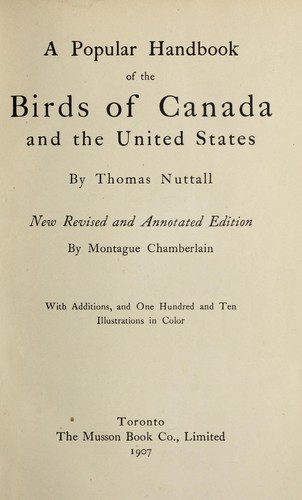 A Popular Handbook of the Birds of Canada and the United States