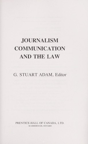 Journalism, Communication and the Law