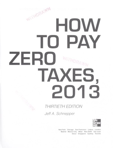 How to pay zero taxes, 2013