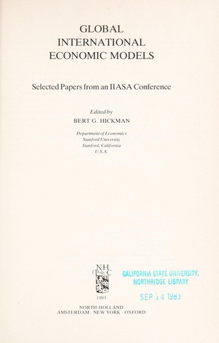 Global International Economic Models