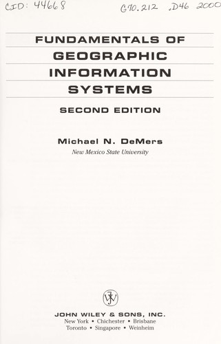 Fundamentals of Geographic Information Systems