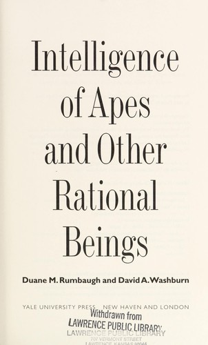 Intelligence of Apes and Other Rational Beings