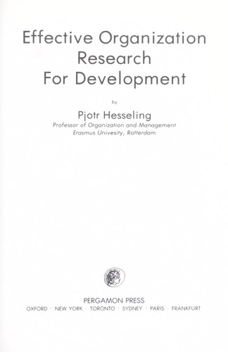 Effective Organization Research for Development