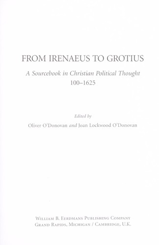 From Irenaeus to Grotius