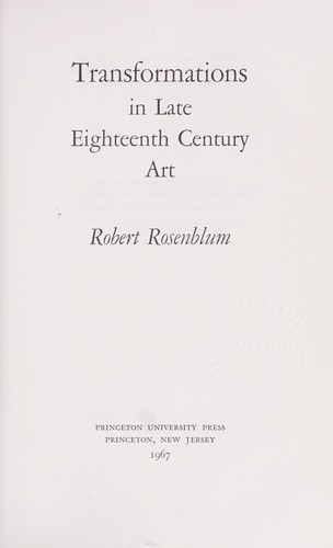 Transformations in Late Eighteenth Century Art
