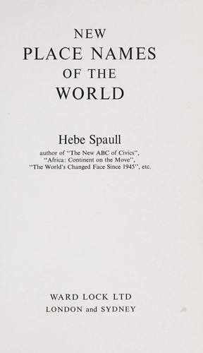 New place names of the world