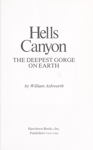 Hells Canyon, the deepest gorge on earth