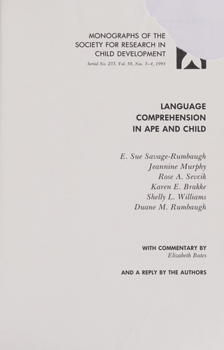 Language Comprehension in Ape and Child