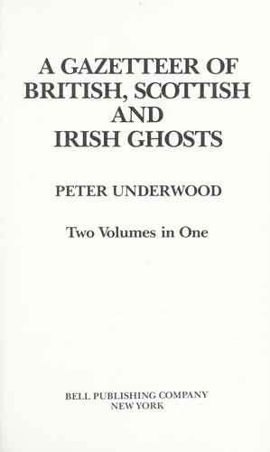Gazetteer of British, Scottish, and Irish ghosts