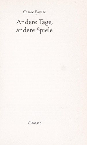 Andere Tage, andere Spiele