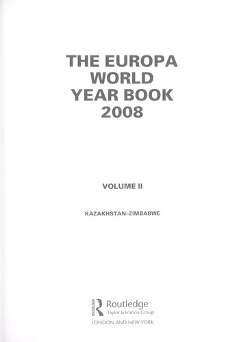 The Europa World Year Book 2008