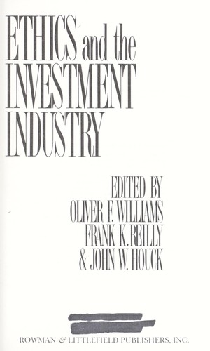 Ethics and the Investment Industry