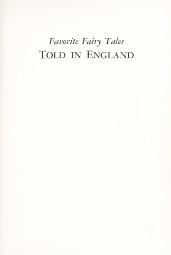 Favorite Fairy Tales Told in England