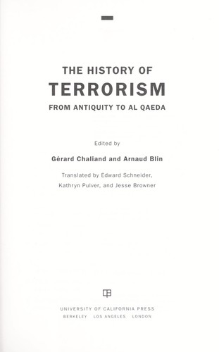 The History of Terrorism: From Antiquity to Al Qaeda