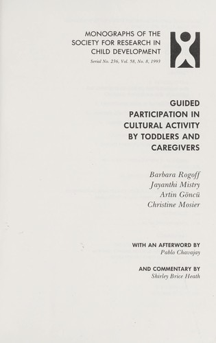 Guided Participation in Cultural Activity by Toddlers and Caregivers