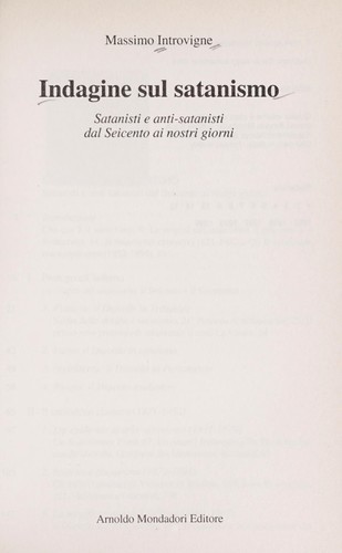 Indagine sul satanismo