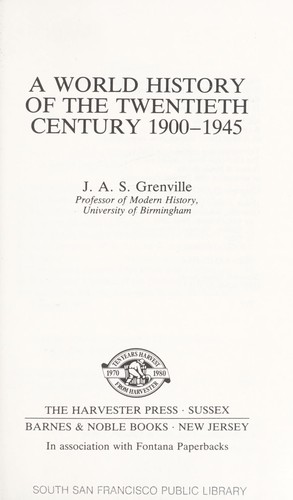 A world history of the twentieth century, 1900-1945