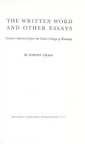 The Written Word and Other Essays