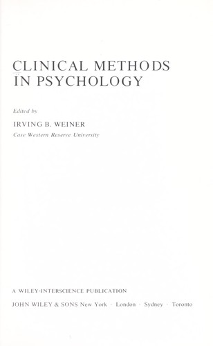 Clinical methods in psychology