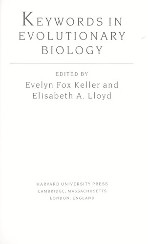 Keywords in Evolutionary Biology