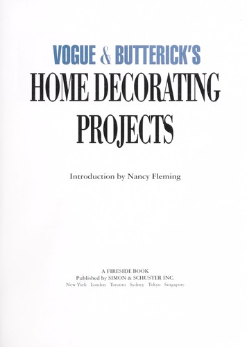 Vogue & Butterick's Home Decorating Projects