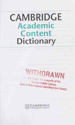 Cambridge academic content dictionary