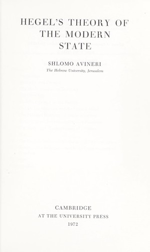 Hegel's Theory of the Modern State