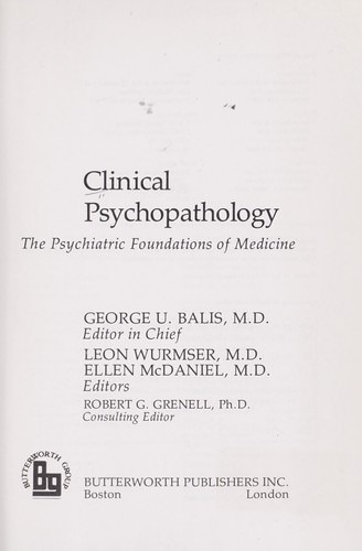 Clinical psychopathology