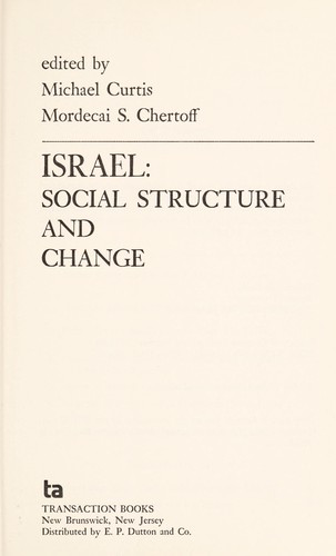 Israel: Social Structure and Change