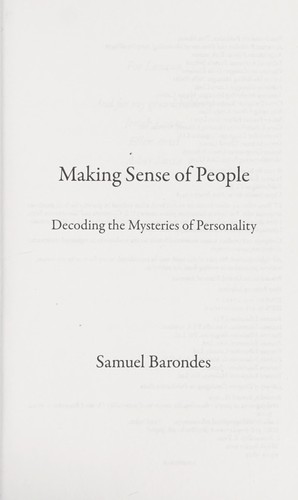 Making sense of people