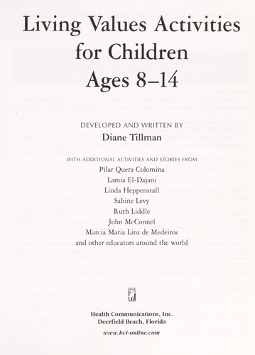 Living Values Activities for Children Ages 8-14