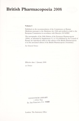 British Pharmacopoeia 2008