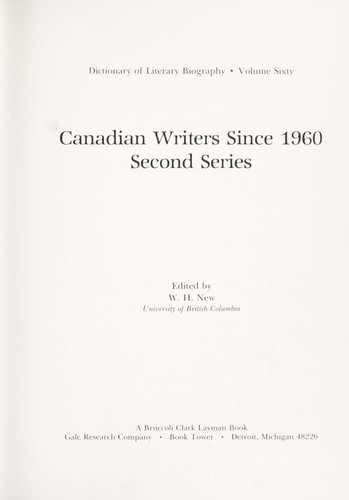 Canadian writers since 1960