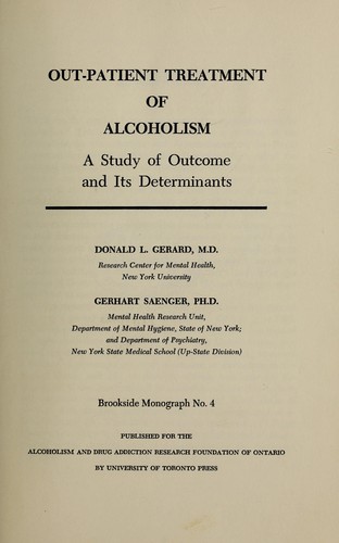 Out-patient treatment of alcoholism