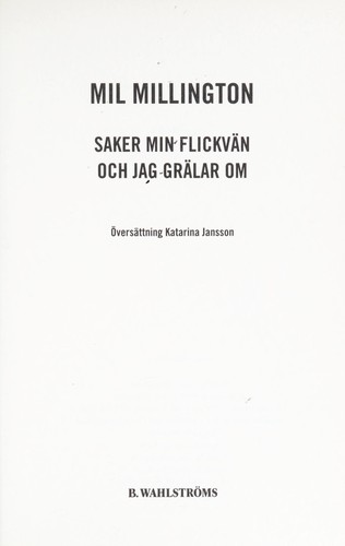 Saker min flickva n och jag gra lar om