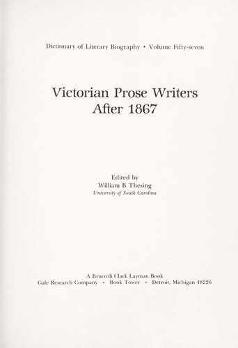 Victorian Prose Writers After 1867