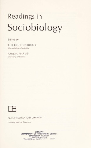 Readings in Sociobiology