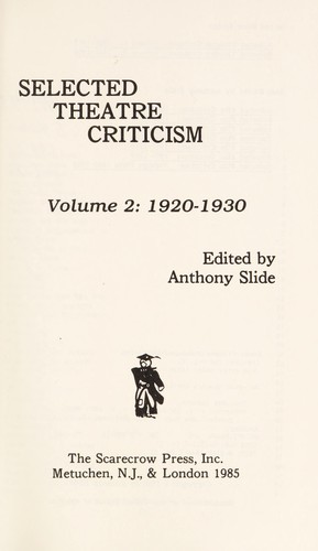 Selected Theatre Criticism