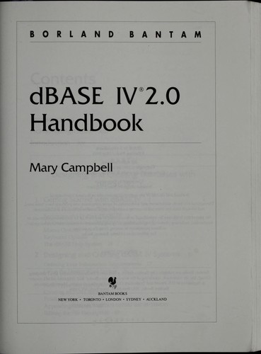dBASE IV 2.0 Handbook