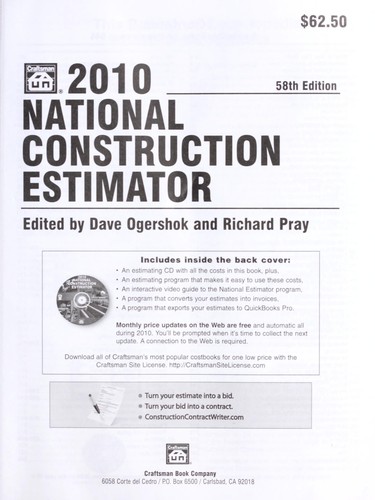 2010 National Construction Estimator